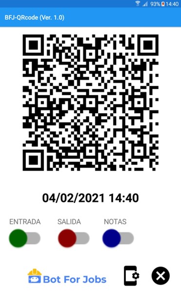 Captura de WhatsApp fichando con Código QR